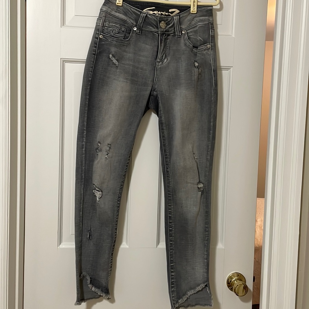 Seven 7 grey distressed jeans